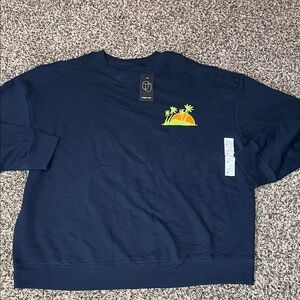 Original Use Men's Navy Sweatshirt with Tropical Sun Graphic XL | NWT